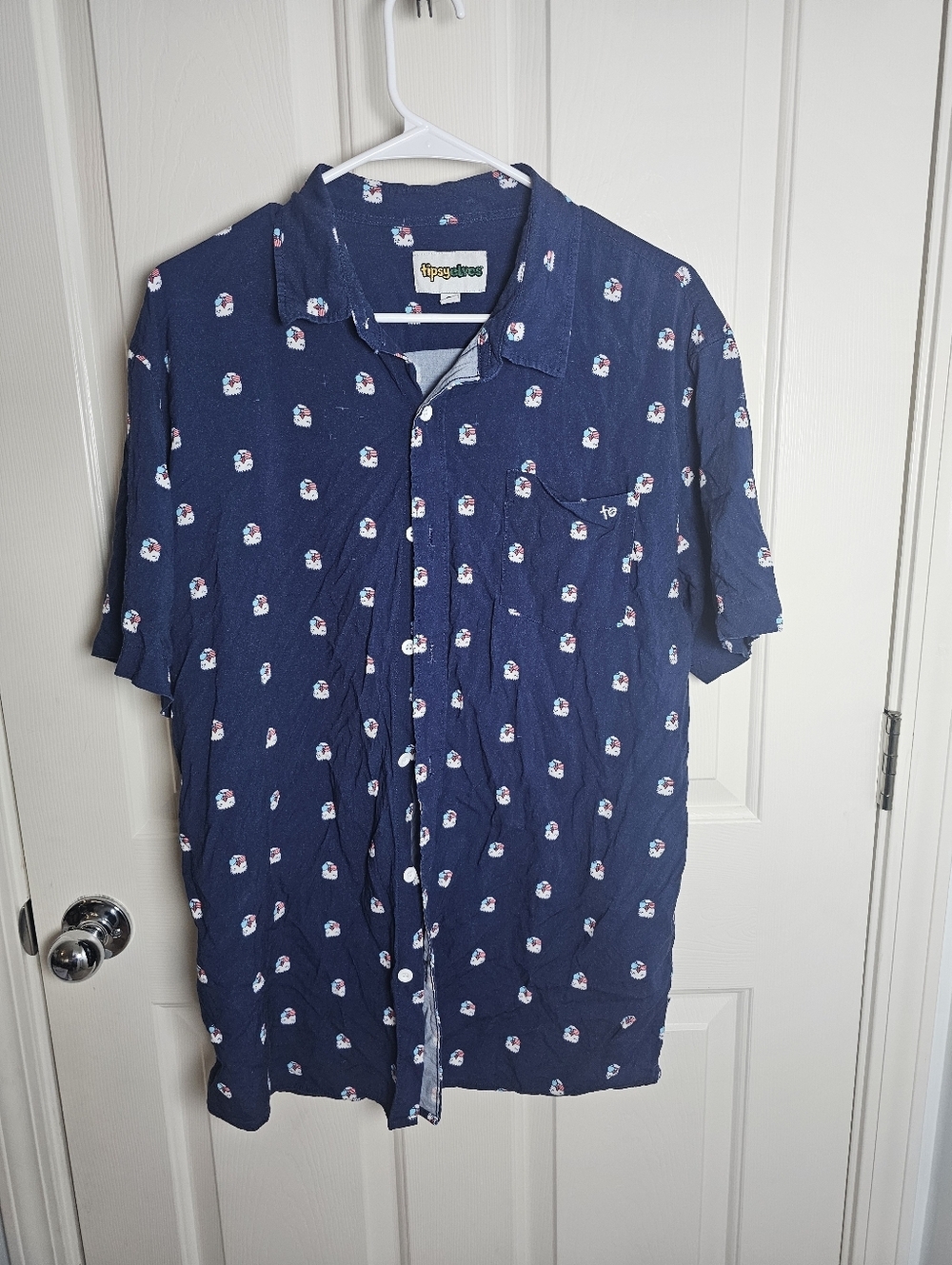 Tipsy Elves Shirt Regal Eagle Mens Button Down Party 4th of July America Size XL